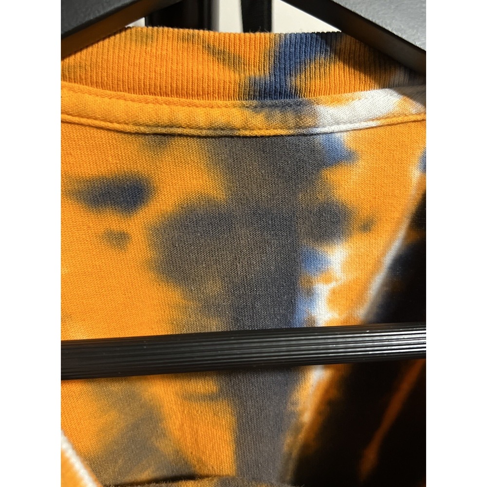 Y2K Detroit Tigers Tie Dye T Shirt XL MLB Liquid Blue Baseball Orange Blue USA - Picture 6 of 6